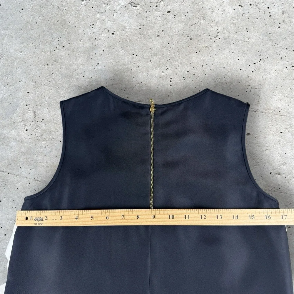 Kate Spade‎ Jewell Gold Embellished Tank Black And White Blouse Sz 2
